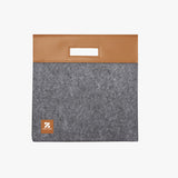 拼接皮革羊毛氈提袋_立體袋