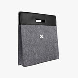 拼接皮革羊毛氈提袋_立體袋