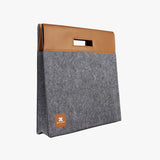 拼接皮革羊毛氈提袋_立體袋