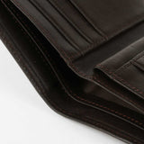 雙併精緻短夾，進口PU仿皮紋、烙印LOGO、多功能內袋、開窗名片袋。