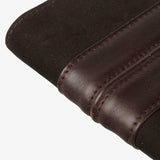簡約棕色短夾，進口PU仿皮紋、烙印LOGO、可容納6-8張卡。