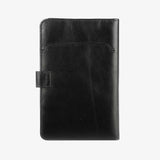 墨黑護照夾，隱形磁扣帶、多功能內側袋