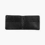 洞洞簡約短夾，進口PU仿皮紋、烙印LOGO、可容納 6-8 張卡。