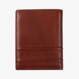 精緻皮革短夾，烙印LOGO、開窗名片袋、多功能內袋。