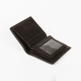 優質皮革可可棕短夾，進口PU仿皮紋、多功能內袋、內裡。