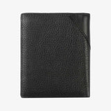 優品雙皮革短夾，進口PU仿皮紋、烙印LOGO、開窗名片袋、多功能內袋。