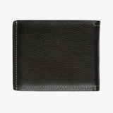 時尚精品短夾，進口PU仿皮紋、烙印LOGO、可容納5-8張卡、開窗名片袋。