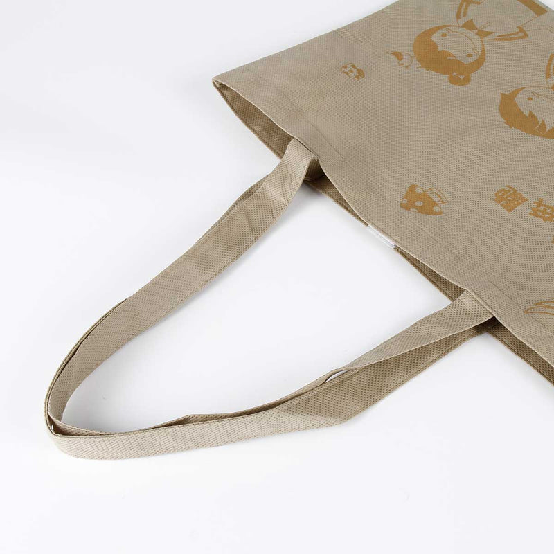 奶茶色網印平面袋，無紡布(不織布) 、網印