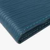 海藍色護照夾，雙皮紋