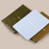 簡約輕巧封套工商日誌，分隔頁絲帶、可更換書套、筆套