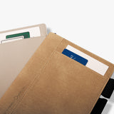 多功能大地高雅封套工商日誌，封面多功能口袋、多功能內側口袋、名片卡袋、筆套