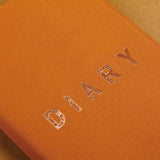 可可咖啡軟皮封套工商日誌，多功能內側口袋、名片卡袋、頁籤絲帶、燙咖啡金