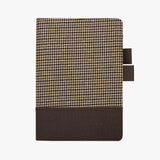 英倫優雅學院風封套工商日誌，多功能內側口袋、名片卡袋、筆插、千鳥咖啡格細