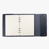 Black極致造型筆插三折活頁工商日誌，展開