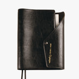 莫蘭迪色系列三折活頁工商日誌，深夜黑