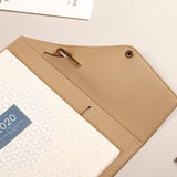 莫蘭迪色系列三折活頁工商日誌，筆插