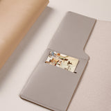 莫蘭迪色系列三折活頁工商日誌，多功能內側口袋