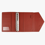 迷人酒紅三折活頁工商日誌，展開