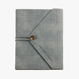 手拿包款三折封套工商日誌，湖水藍牛仔紋