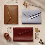 大地色風雅三折活頁工商日誌，情境