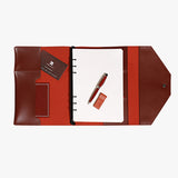 手拿包時尚三折活頁工商日誌，展開