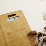 多功能計算機三折活頁工商日誌，8位數寬幕顯示、字體顯示清晰明瞭