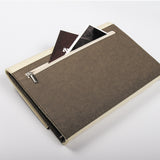 水洗牛皮紙與羊毛氈三折活頁工商日誌，拉鍊式多功能收納袋