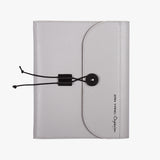 優雅信封繞扣書帶三折活頁工商日誌，冷石灰