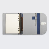 優雅信封繞扣書帶三折活頁工商日誌，展開