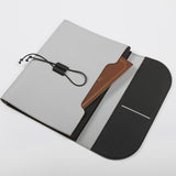 優雅信封繞扣書帶三折活頁工商日誌，內折、多功能內側口袋