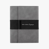 立體磁吸扣三折活頁工商日誌，石墨灰與黑