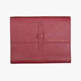 細版書帶三折活頁工商日誌，耀眼紅