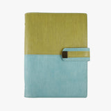 碧璽經典磁扣活頁工商日誌，湖水藍與綠