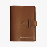 療癒系穿入扣帶活頁工商日誌，焦糖棕