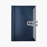 機能收納拉鍊活頁工商日誌，海洋藍