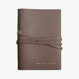 復古手著綁帶活頁工商日誌，石墨灰