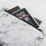 雙筆插大理石活頁工商日誌，多功能內側拉鍊袋