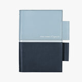 雙筆插拚色活頁工商日誌，海洋藍與湖水藍