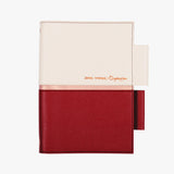 雙筆插拚色活頁工商日誌，酒薰紅與白