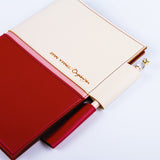 雙筆插拚色活頁工商日誌，上下雙筆插、也可變書扣