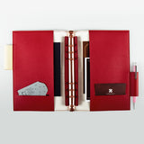 雙筆插拚色活頁工商日誌，展開