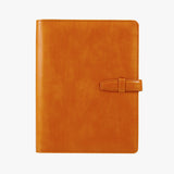 大地色穿入扣帶活頁工商日誌，陽光橘