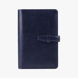 大地色穿入扣帶32K活頁工商日誌，石碇藍