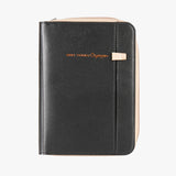 寬版手提帶拉鍊活頁工商日誌，深夜黑與粉