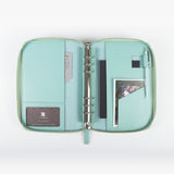 手提帶拉鍊活頁工商日誌，展開