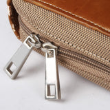 紳士古典拼接拉鍊交屋包，Logo烙印、壓印、拉鍊、立體資料袋、A4資料袋四孔活頁夾、立體印章袋、名片袋、鑰匙牌皮扣