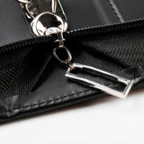 霧光黑交屋拉鍊包，LOGO烙印、燙色、拉鍊、立體資料袋、A4資料袋三孔活頁夾、立體印章網袋、存摺袋