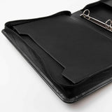 霧光黑交屋拉鍊包，LOGO烙印、燙色、拉鍊、立體資料袋、A4資料袋三孔活頁夾、立體印章網袋、存摺袋