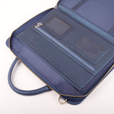 皇家藍尊貴手提拉鍊交屋包，LOGO烙印、壓印、拉鍊、立體資料袋、開窗名片套、手提把