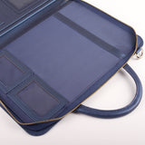 皇家藍尊貴手提拉鍊交屋包，LOGO烙印、壓印、拉鍊、立體資料袋、開窗名片套、手提把